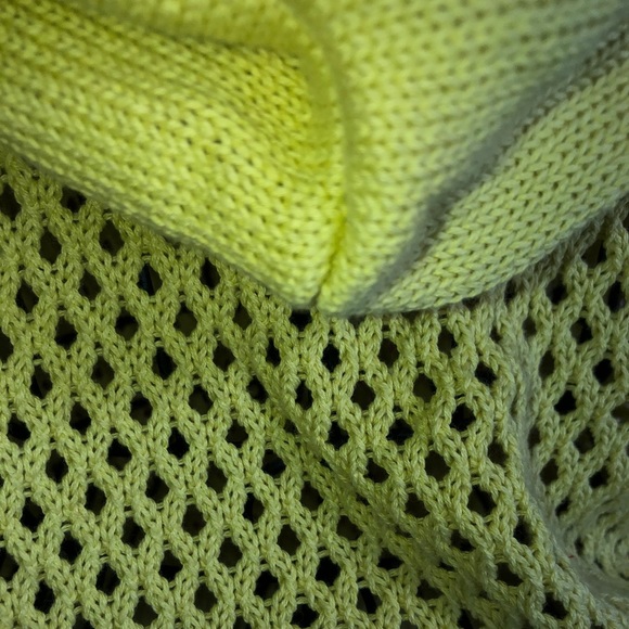 Bright neon yellow eyelet sweater - Picture 5 of 5